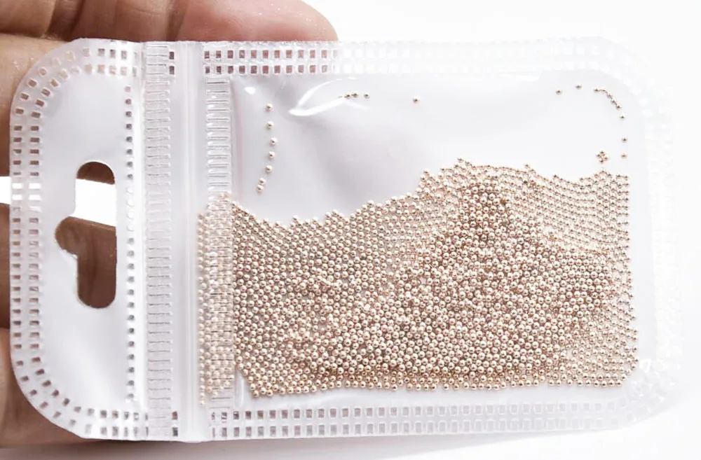 

Mini Caviar Metal Beads 10g Steel Ball Nail Stud CAVIAR BEADS ROSE GOLD Crystal 3D Micro Ball Nail Art Charm