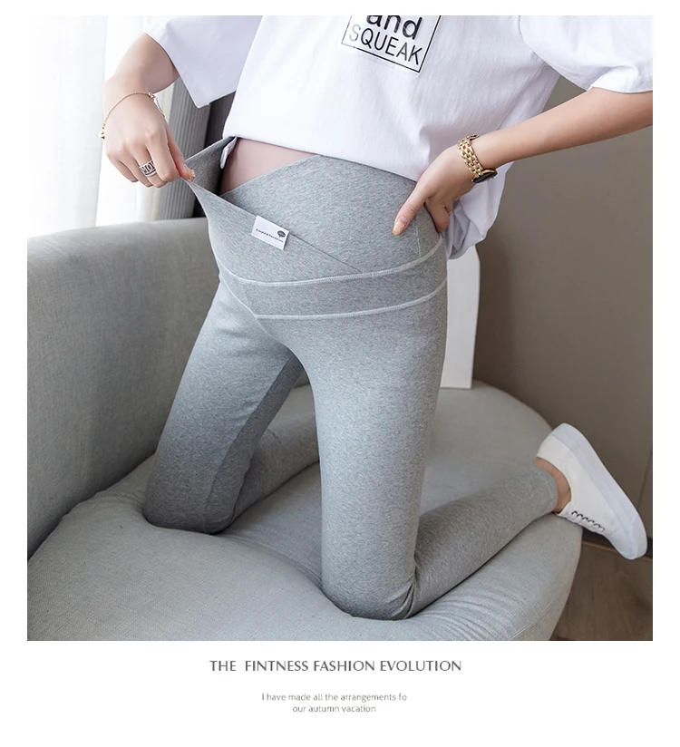 1911# Autumn Winter Skinny Maternity Legging Across V Low Waist Belly Legging for Pregnant Women Cotton Pregnancy Pencil Pants