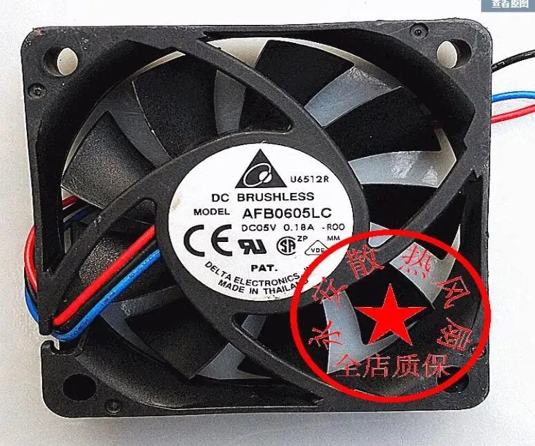 3-проводной Вентилятор охлаждения сервера Delta Electronics AFB0605LC R00 DC 5 В 0,18 а 60x60x13 мм