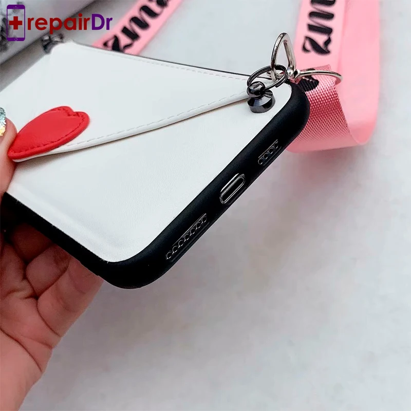 Чехол Кошелек для телефона iPhone XR XS MAX 7 8 Plus чехол из искусственной кожи с сердечком