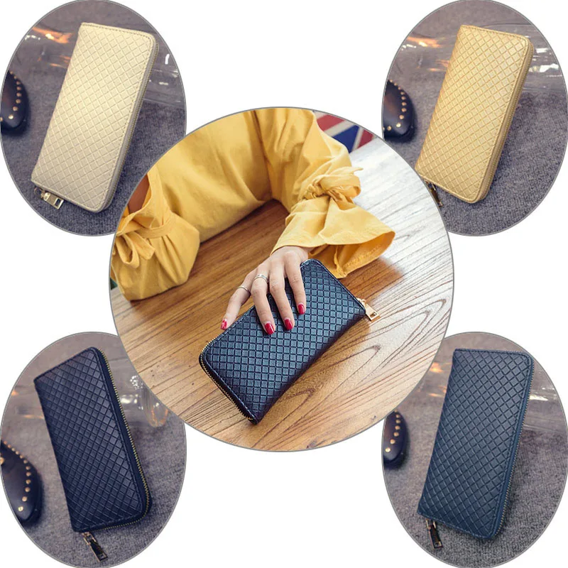 Модный женский кошелек из искусственной кожи однотонный клатч сменные кошельки