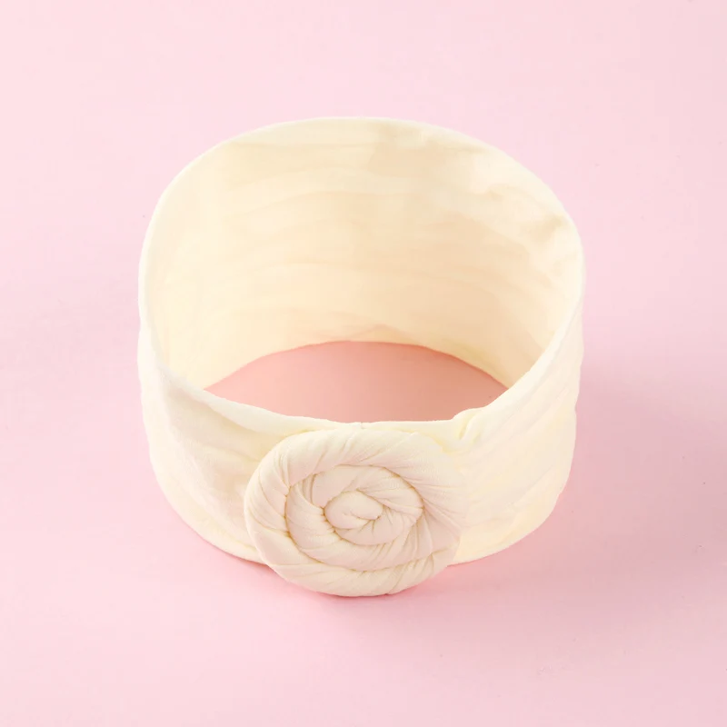 Style E- Ivory Топ узел нейлон голову обёрточная бумага, Круглый узел нейлоновые оголовья, для маленьких девочек Душ подарок - Цвет: Style E- Ivory