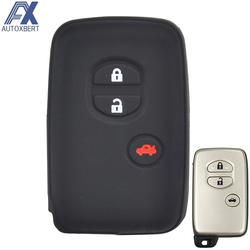AX For Toyota Land Cruiser Prado Avensis IQ Corolla Prius Highlander Yaris 3 Button Silicone Car Remote Key Fob Shell Cover Case|car key case