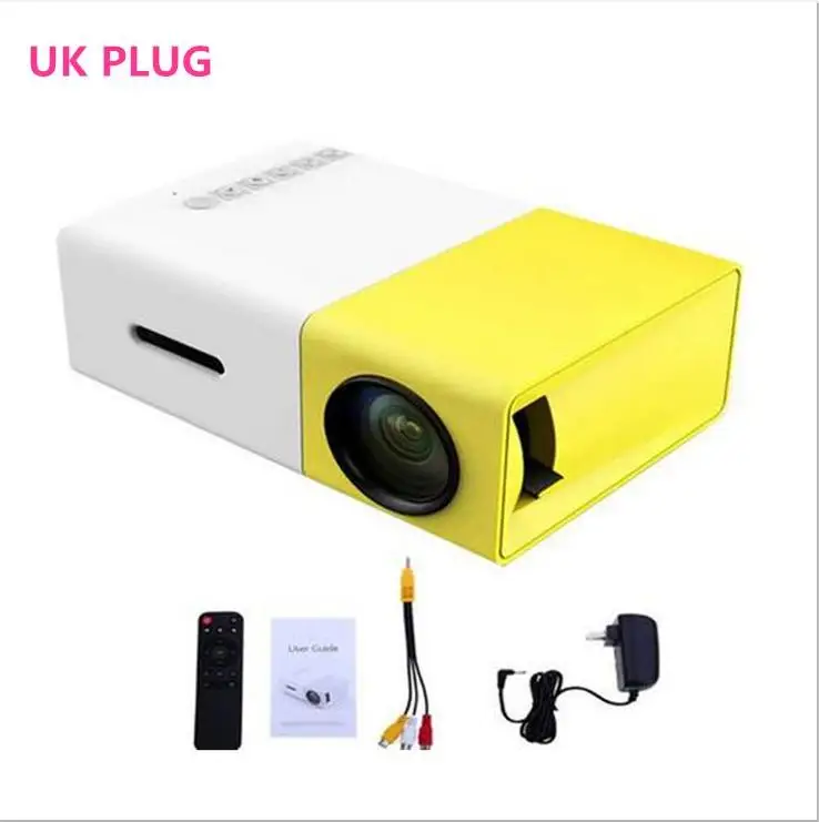 UK Zeepin Proyector YG 300 проектор HD домашний медиа плеер HDMI AV SD театральный фильм Поддержка HDMI AV SD - Цвет: UK
