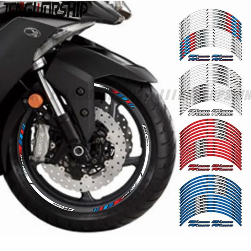 Teng поклонение 12 X толстый край внешний обод наклейки полоса колесные FIT KYMCO AK550 AK