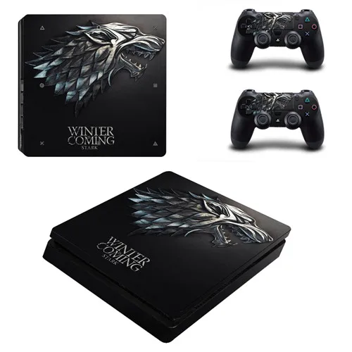 YSP4S-1017 Игра престолов скоро зима PS4 тонкая кожа Наклейка виниловая для Playstation 4 консоль и контроллер PS4 тонкая наклейка s - Цвет: YSP4S-1017