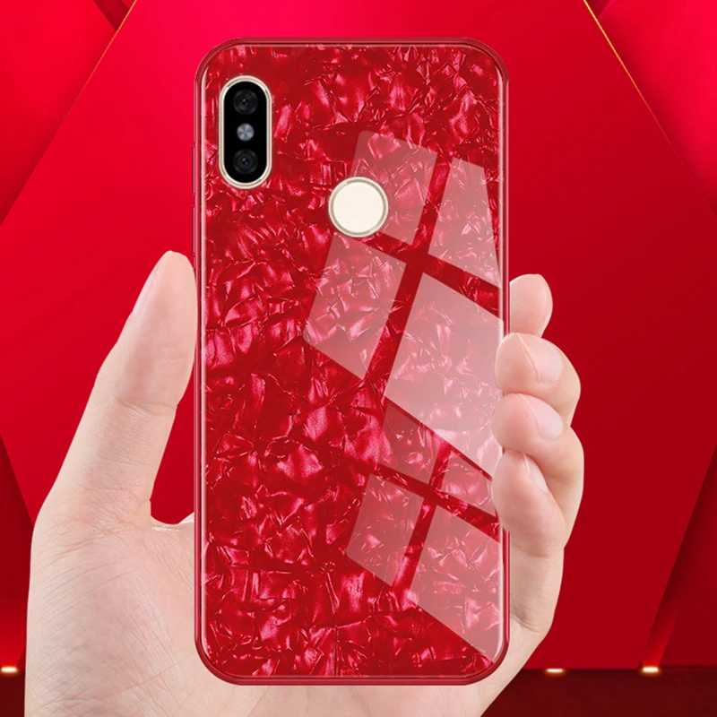 Для Xiaomi Redmi Note 5 Чехол роскошные закаленное стекло Жесткий Мягкий рамки