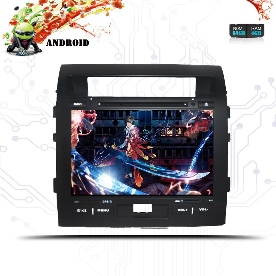 Авторадио 4 Гб ОЗУ + 64 ПЗУ Android 9 0 автомобильный dvd плеер подходит для toyota land cruiser lc200