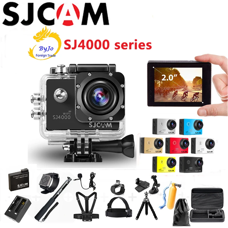 Оригинальная Экшн камера SJCAM серии SJ4000 1080P HD 2 0 &quotSJ4000 и WIFI Водонепроницаемая