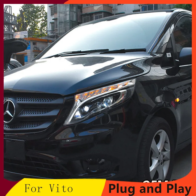 Стайлинг автомобиля для Benz V260 все светодиодный ные фары 2016 2017 Mercedes vito DRL Bi