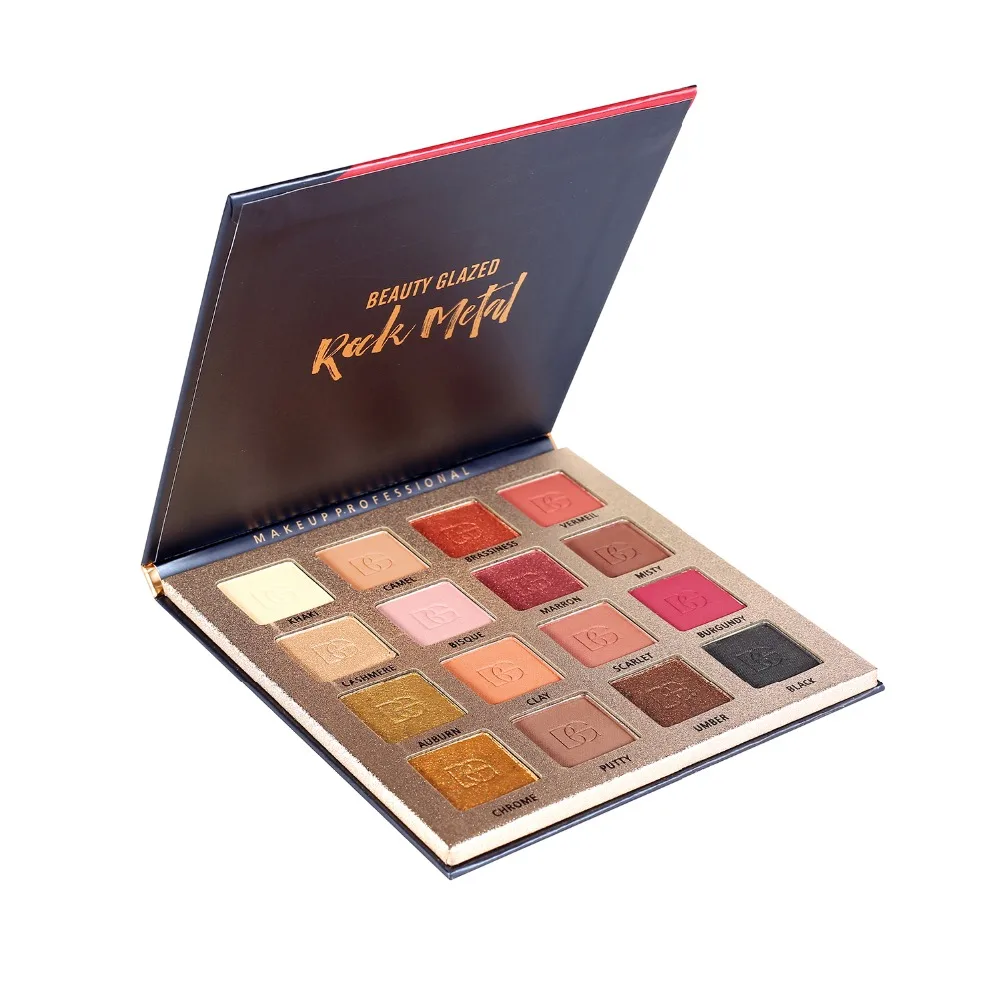 Палетка теней Beauty Glazed с блестящими и матовыми тенями для век 16 цветов |