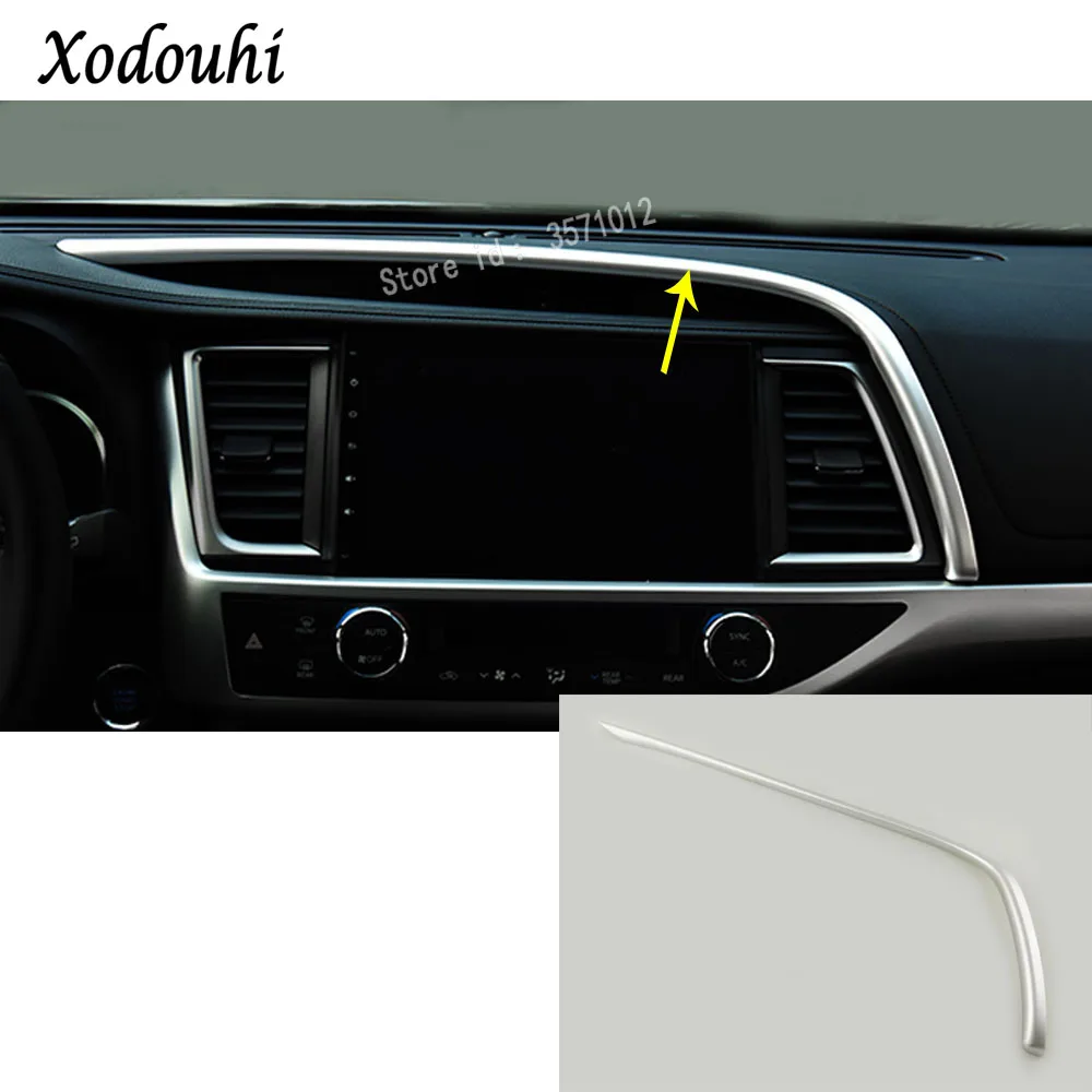 

For Toyota Highlander 2015 2016 2017 Car Cover Styling ABS Middle Console Central Control Navigation Air-Condition Trim Frame