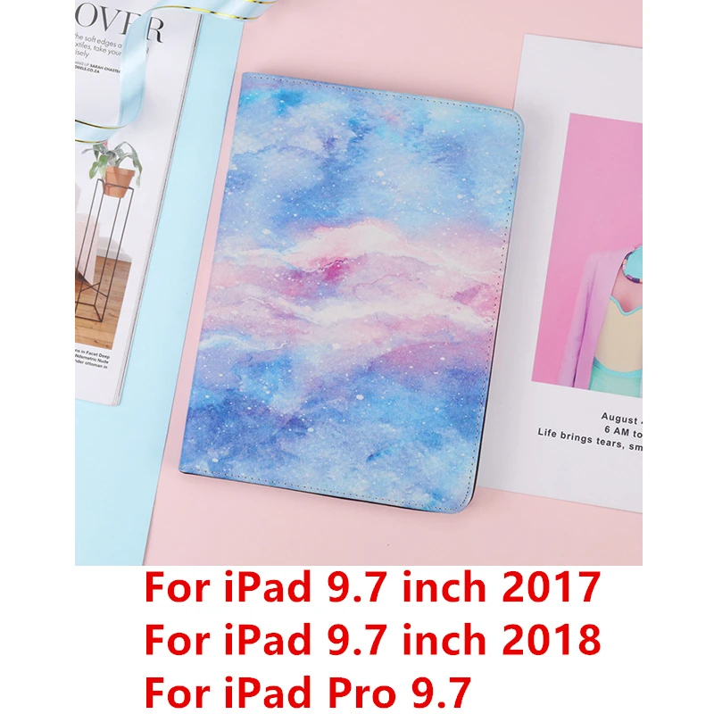 Blue Pro 9.7 Чехол под мрамор для iPad 9,7 Силиконовая задняя кожа смарт-Чехлы для iPad Mini 2/3/4/5 Air 2 1 Pro 10,5 Pro 11 Coque принципиально - Цвет: Blue Pro 9.7
