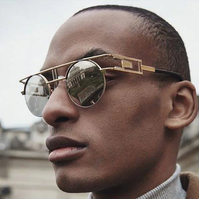 

Vintage Steampunk Sunglasses Men Women Brand Desinger Vintage Sunglass Male Round Sun Glasses Metal Eyewear Punk