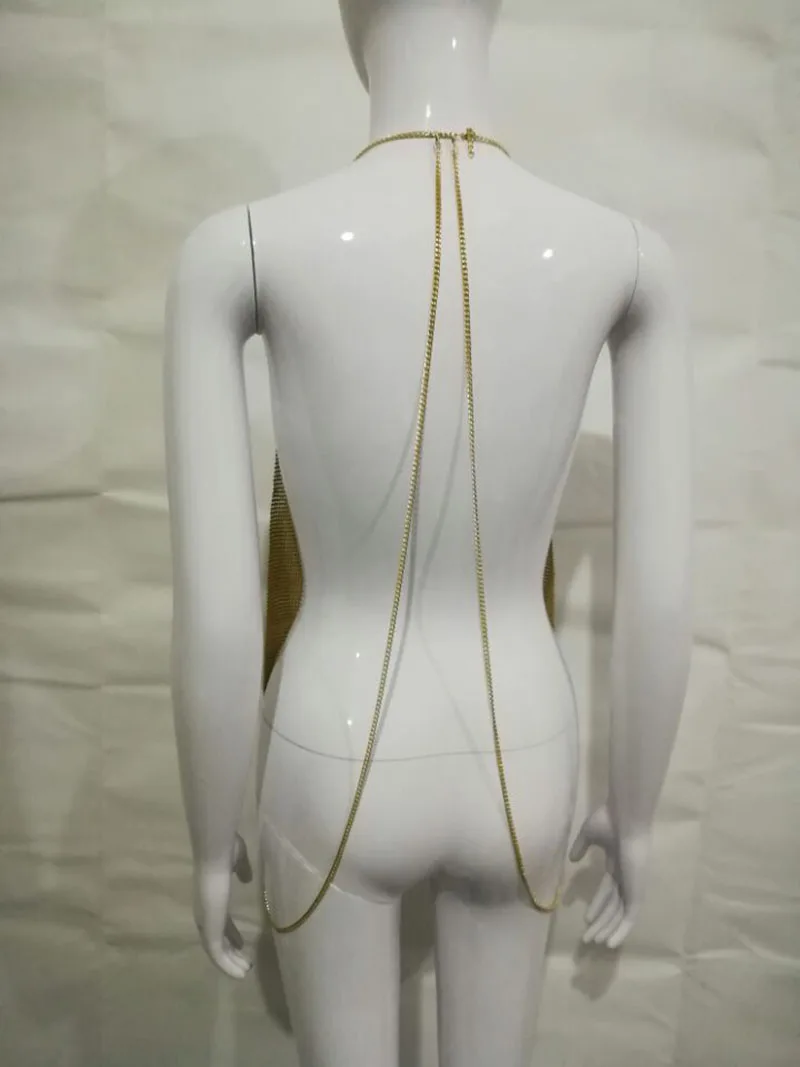 Металл Кристалл бюстье бриллиантами Bralette Топ Женская сексуальность Холтер