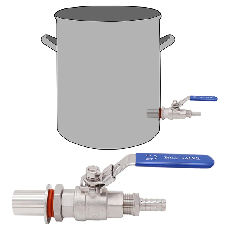 Набор клапанов из нержавеющей стали w/barb 1/2 &quotNPT 1/2&quot Barb опт и розница|kettle valve kit|kettle valvekit kits |