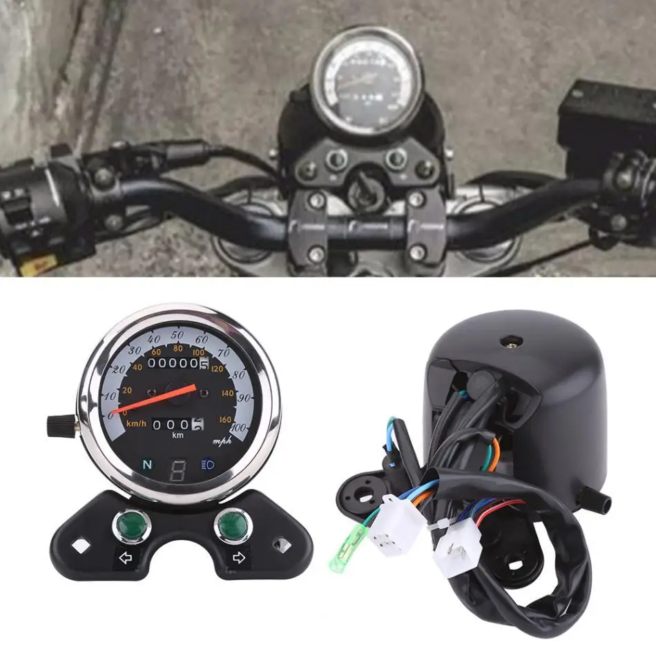 Мотоцикл Универсальный двойной одометр спидометр мотоцикл Cafe Racer Спидометр