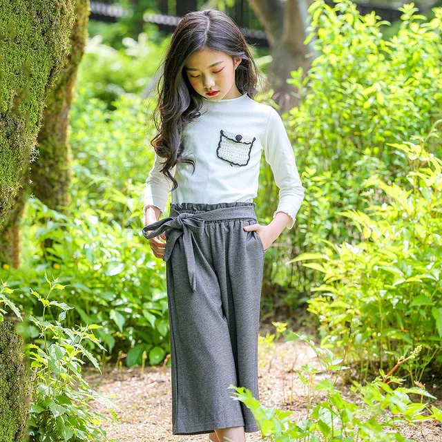 Детские комплекты одежды для девочек новый осенний Модный повседневный костюм с