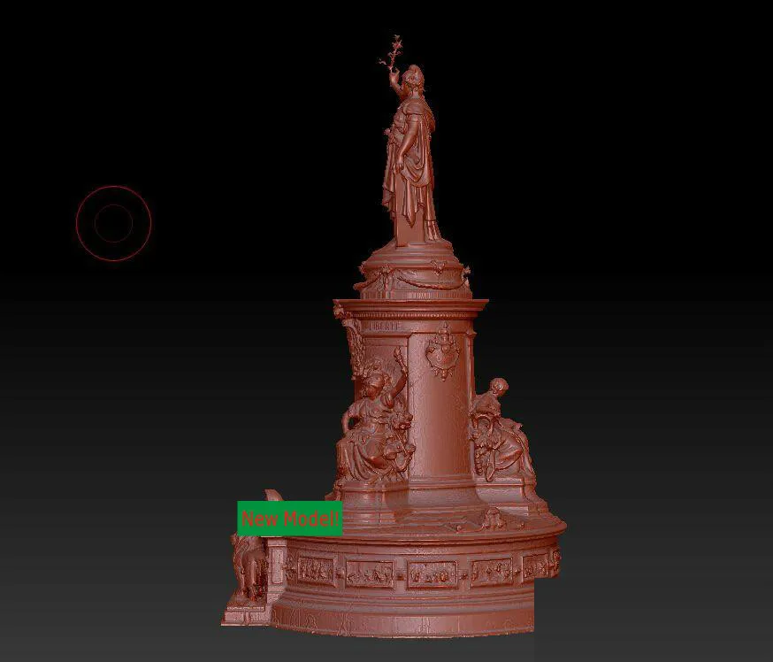 

3D модель для ЧПУ, станок с ЧПУ, формат STL, скульптура Республика Плаза в Париже