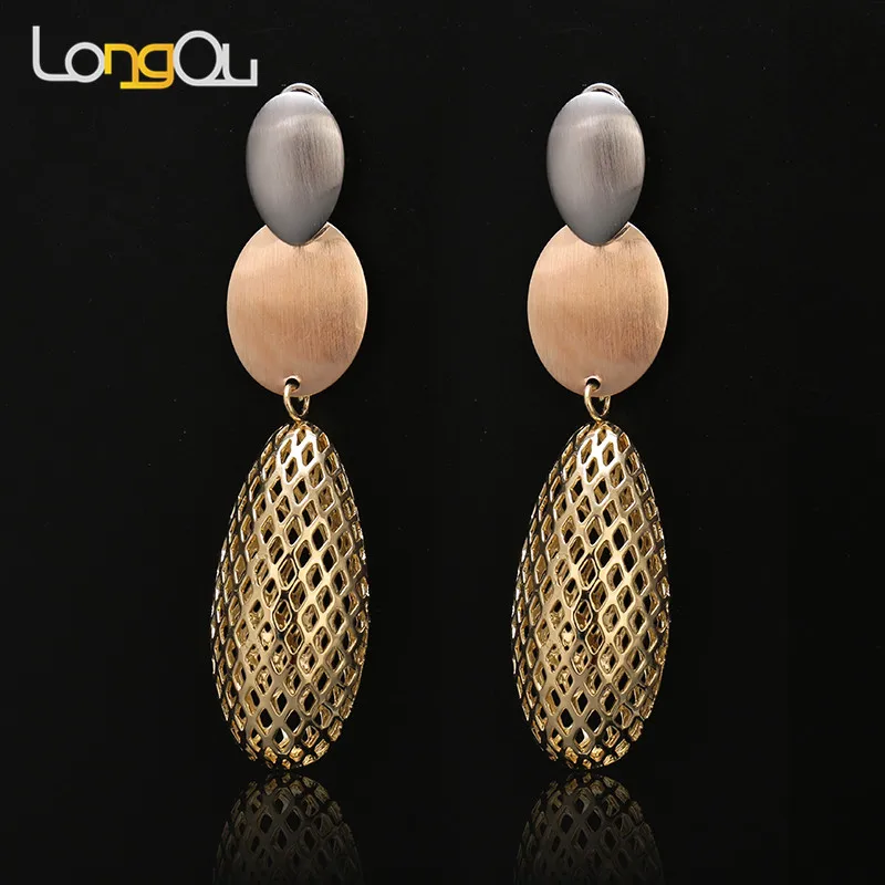 2018 Fashion Love Round Bar Roman drop earring Circle Chain Earrings Rose Gold Color Stainless Steel Women Party Gift | Украшения и