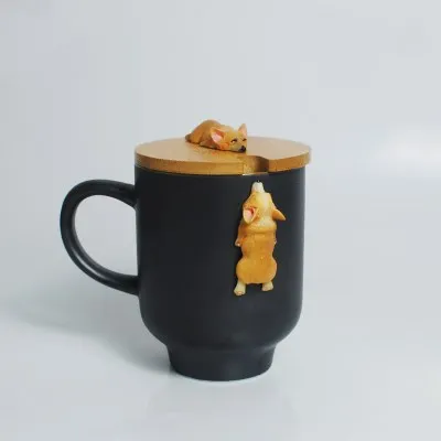 K2---400ML Творческий мультфильм 3D корги Французский бульдог керамические кружки милые большой емкости собака чашки Студенческая Пара кружка для друга Подарочная чашка - Цвет: K2---400ML