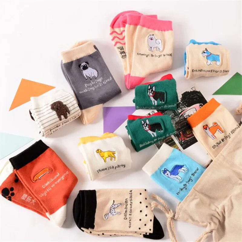 Новые модные носки в японском стиле Харадзюку женские милые Мультяшные с