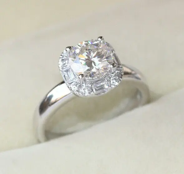 Белое обручальное кольцо с муассанитом подарок для королевы оптовая продажа