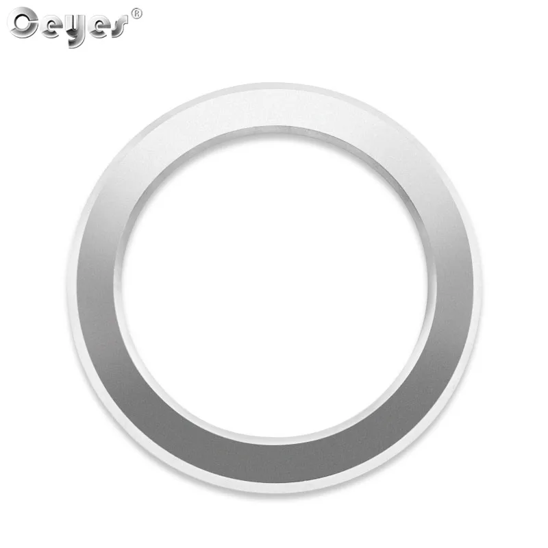 Silver Start Ring Ceyes запуска двигателя автомобиля кольцо зажигания Кнопка салонные аксессуары Стайлинг чехол для Renault Koleos Kadjar Megane 2 Sandero Duster - Название цвета: Silver Start Ring