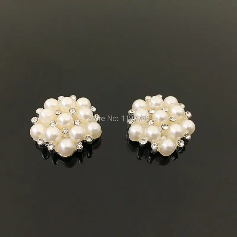 Newest Mini Order 22mm 16mm 10 Pieces Flatback Pearls Cluster Button Crystal Embellishment Without Holes | Украшения и аксессуары