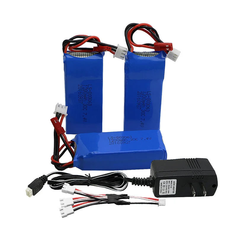 WLTOYS V262 3 шт. 7 4 в 1200 мАч литий полимерный аккумулятор и зарядное устройство с