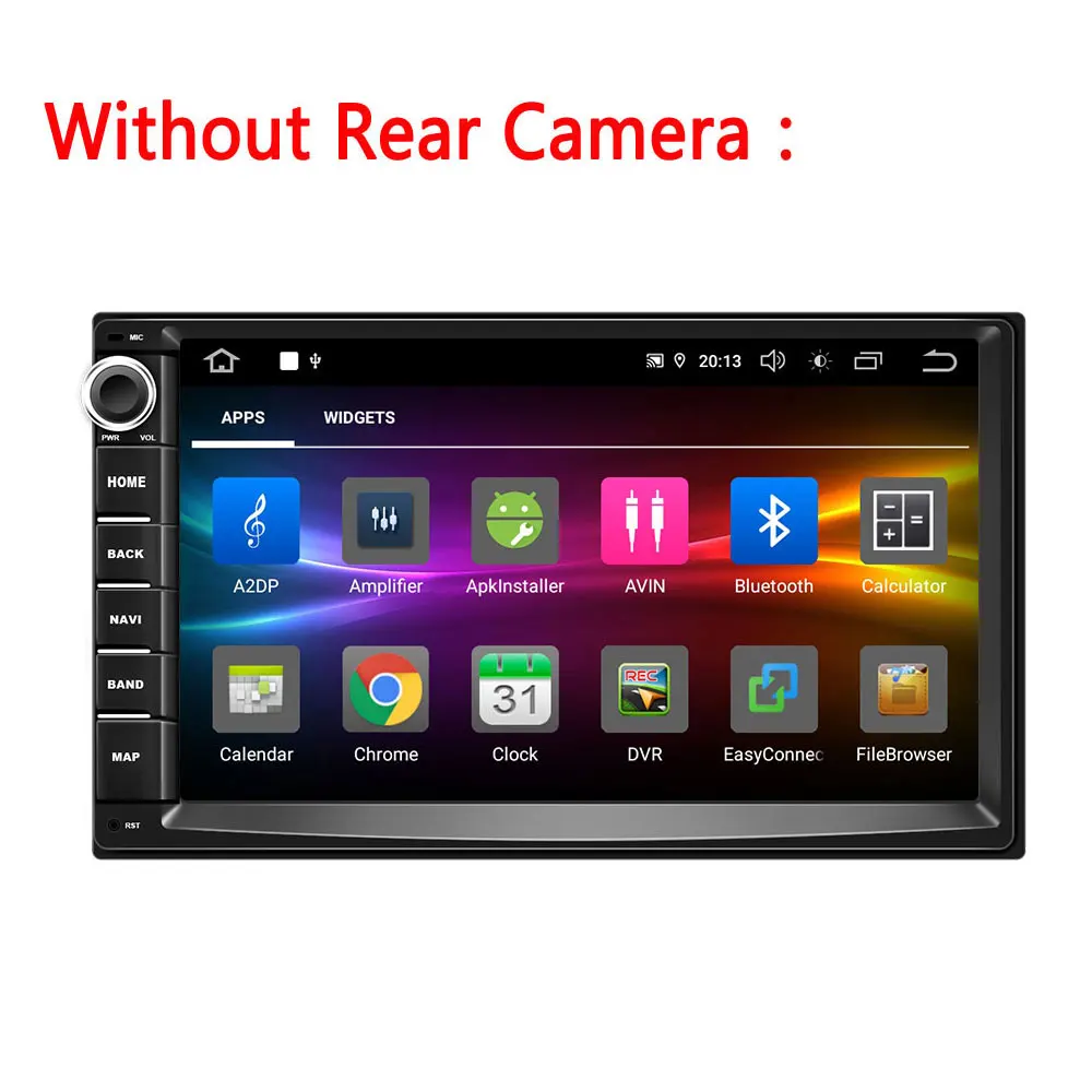 Without Rear Camera Podofo 2Din Android 9,0 Quad-core Автомагнитола 6-канальный DSP 2 Din Автомобильный мультимедийный плеер gps WI-FI MP5 Bluetooth USB AUX - Цвет: Without Rear Camera