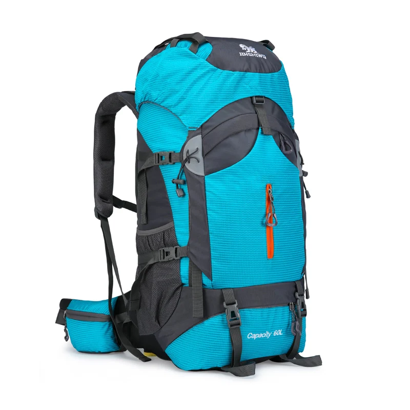 Light Blue 60л походный рюкзак, альпинистский рюкзак, большая емкость, походный рюкзак, уличный рюкзак, походные сумки для кемпинга, алюминиевый - Цвет: Light Blue