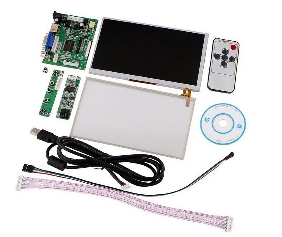INNOLUX 7 дюймов для Raspberry Pi lcd сенсорный экран дисплей TFT монитор AT070TN90 с сенсорным экраном Комплект HDMI VGA вход драйвер платы