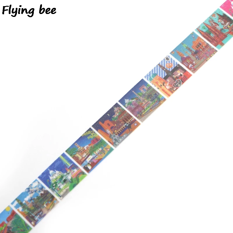 Flyingbee 15 мм X 5 м Бумага васи лента путешествия Эйфелева башня клейкая лента DIY Скрапбукинг наклейка со зданием этикетка маскирующая лента X0327