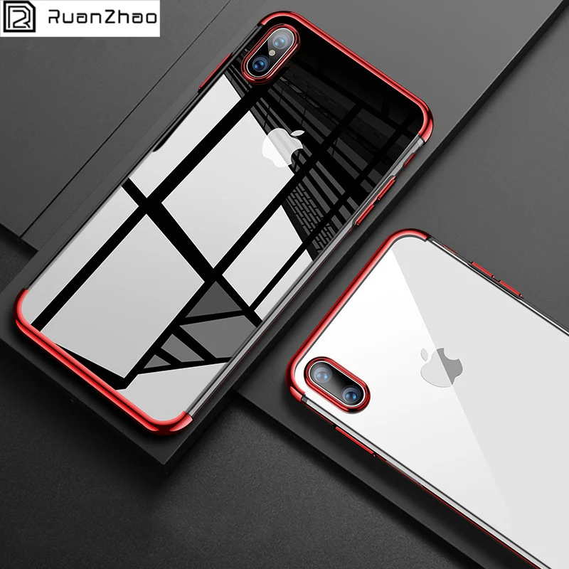 Роскошный чехол для iPhone 7 6 x TPU розовый позолоченный с камнем Прозрачный S 8 Plus X
