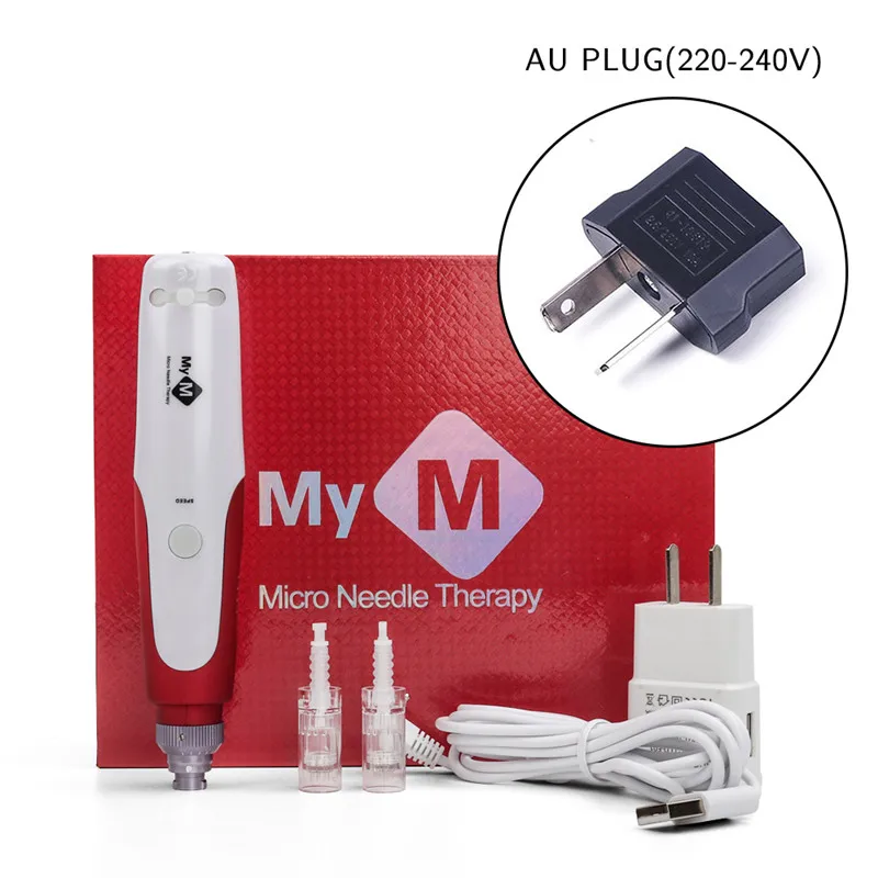 AU plug with box Байонет Dr ручка Электрический микро иглы пера отбеливание удаление морщин Dr. Ручка с 2 шт. 12 штепселный картридж острые наконечники - Цвет: AU plug with box