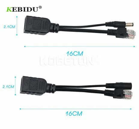 1 пара сетевой адаптер kebidu Power Over Ethernet POE коммутационный кабель разделитель RJ45 Poe
