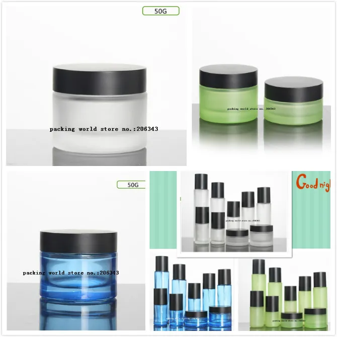 50 г синий/зеленый/матовый/стеклянная банка матовая черная крышка для