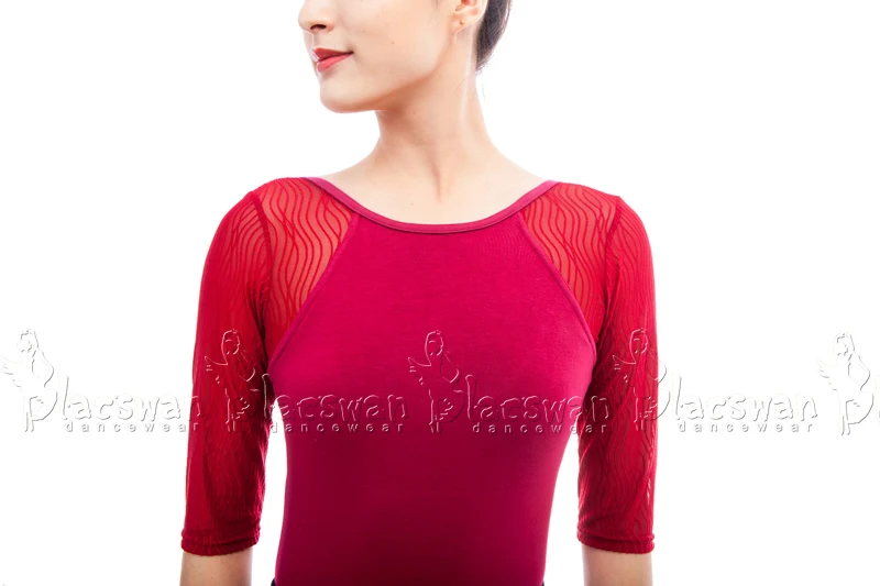 

Cotton Lycra 3/4 Sleeve Mesh Leotards with shelf lining Adult Ballet Leotards Dance Leotards Girls Jazz Dancewear Clothing BL578