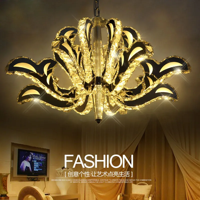 Современная хрустальная люстра с лебедем и озером художественная личность