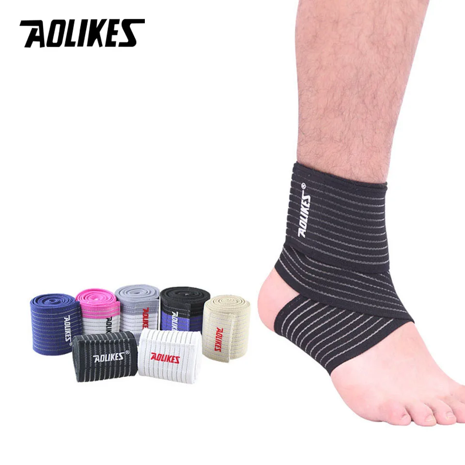 

1PCS AOLIKES Professional Sports Strain Wraps Bandages Elastic Ankle Support Pad Protection Ankle Bandage Guard Gym Protection