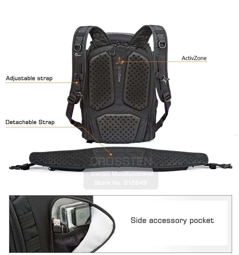 Lowepro ProTactic 350 AW DSLR Камера Фото Сумка из натуральной кожи сумка рюкзак для ноутбука с Всепогодный чехол