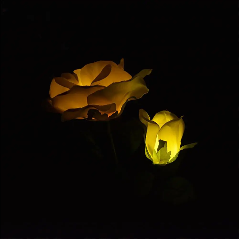 LumiParty 2LED Waterproof Solar-powered Rose Lawn Lamp Outdoor Landscape Light Yard Garden Decoration (2 Head per Lamp) | Лампы и