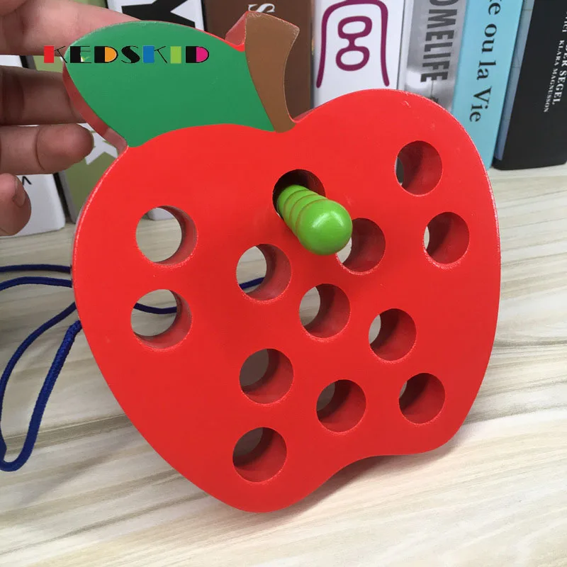 Гусеница Eat Apple с бусинами веревка для ношения детские игрушки Монтессори Ранние