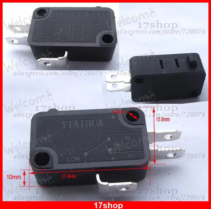 

100PCS AC/DC 125v - 250v Power or DC power micro KW-8 switch
