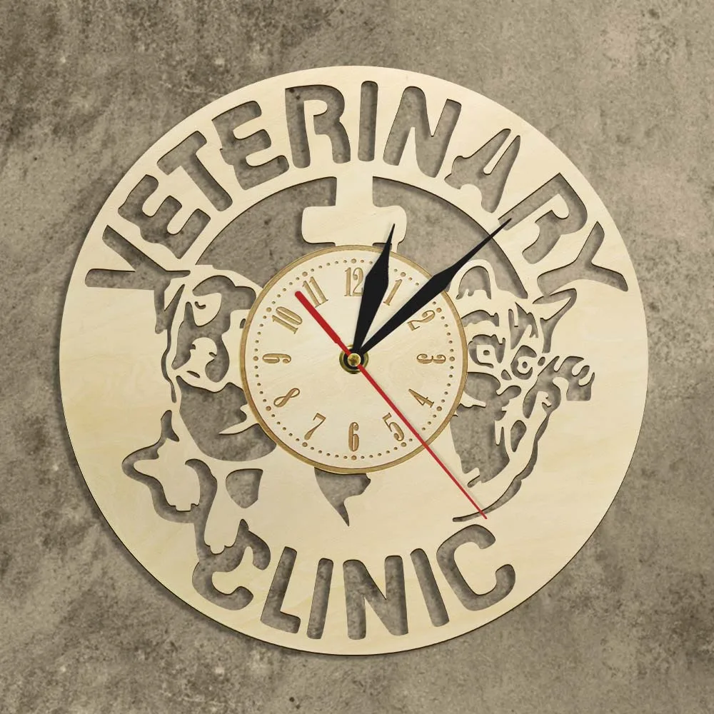 Ветеринарная клиника аксессуар деревянные настенные часы ветеринарные для