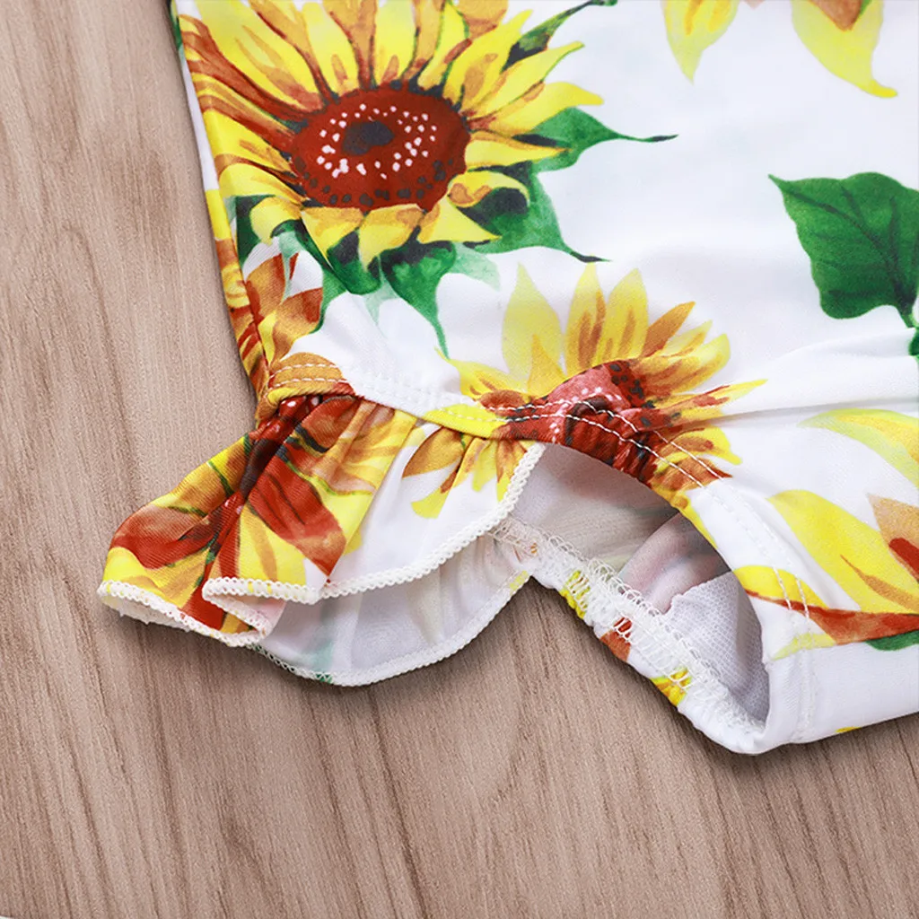 Girls Swimwear Cute Kids Swimsuit with Swimming Sun Flower Print 2019 baby girl bathing suit One Pieces Swim Wear For Children | Детская
