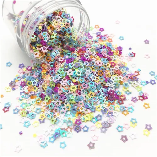 AB mix color Полые звезды Форма пайетки с блестками для ногтей искусство ремесла блестки блесток для самостоятельного пошива одежды Аксессуары декор конфетти 10 г - Цвет: AB mix color