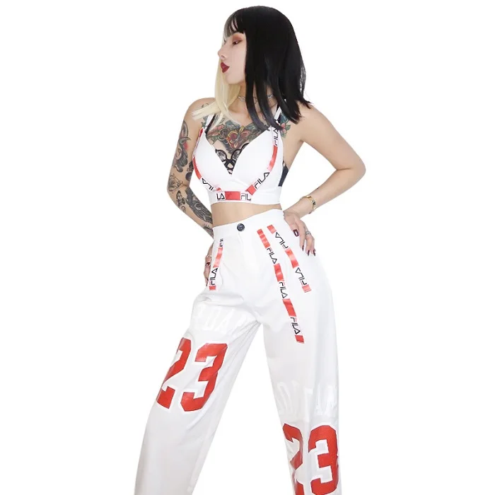 2 pieces set Женский певец Dj костюм для ночного клуба Женская Сексуальная сценическая Одежда для танцев на шесте одежда для джазовых танцев бар Брюки Наряд DWY2001 - Цвет: 2 pieces set