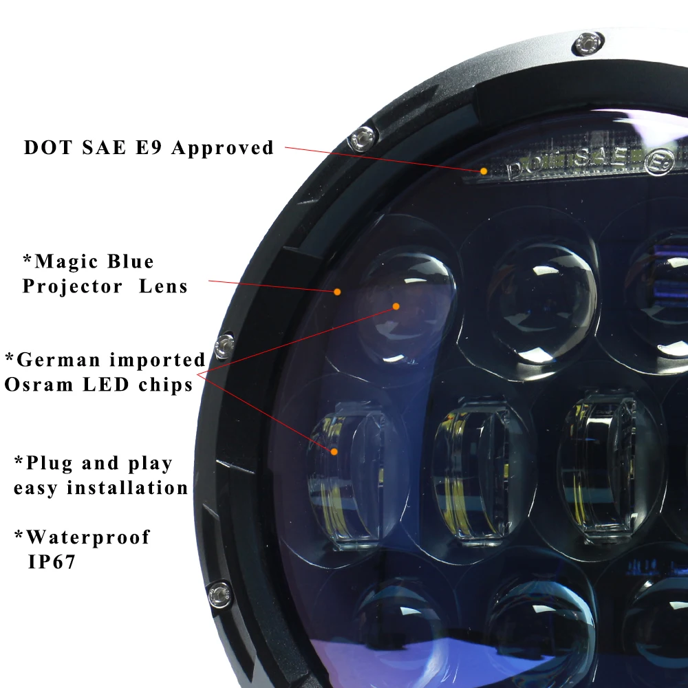 SUP-светильник 7 &quotсветодиодный головной светильник Conversion Kit DRL DC 12v 130w
